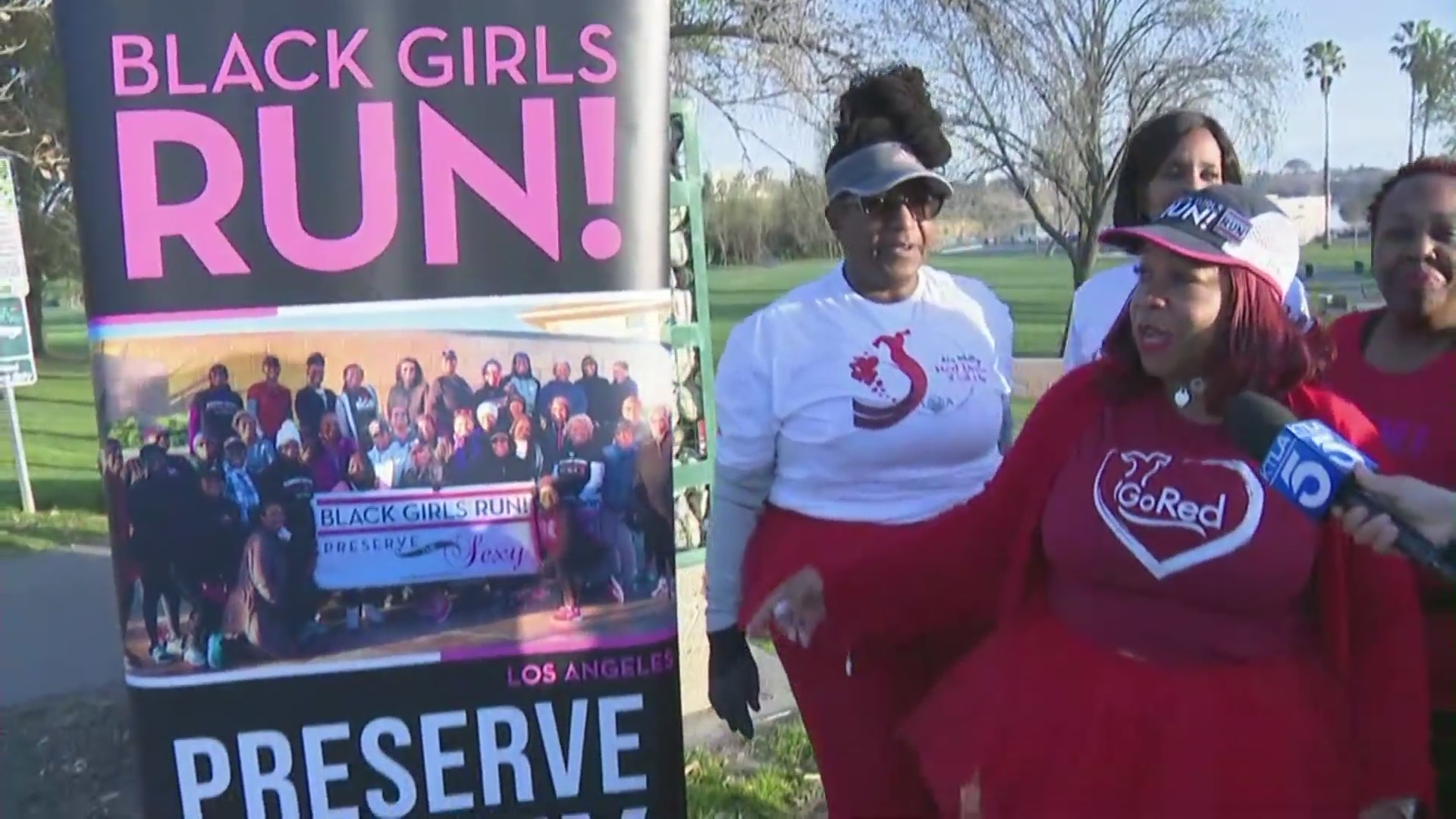 The Women and Girls Red Dress 5K Walk/Run was held in Harbor City on Feb. 4, 2023. (KTLA)