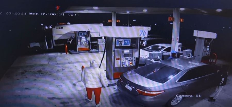 Suspects caught on camera carjacking a victim in Garden Grove on Feb. 22, 2023. (Garden Grove Police)