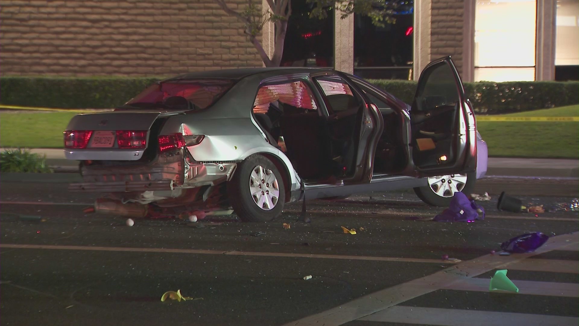 Five people were hospitalized after a hit-and-run crash in Seal Beach on Feb. 11, 2023. (KTLA)