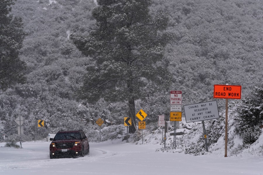 Historic winter storms pummeled the San Bernardino National Forest and communities surrounding it, forcing the Forest to close temporarily. (Jae C. Hong/Associated Press)