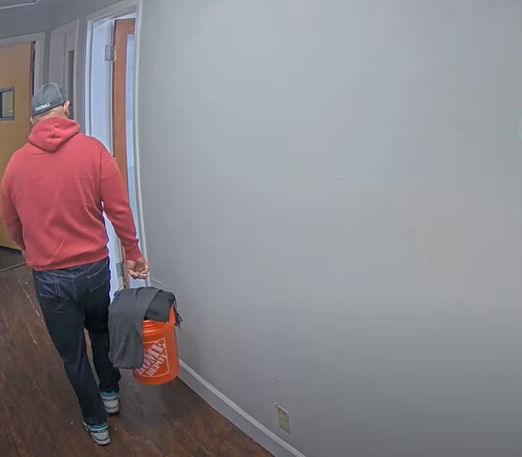 Security video captured the suspect allegedly stealing around $50,000 in cash from a Glendale Home Depot on Feb. 21, 2023. (Glendale Police)