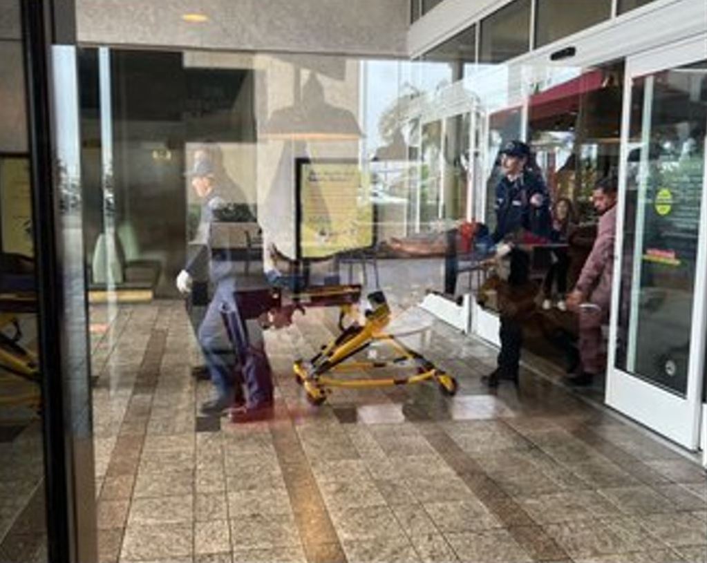 One hospitalized after a Redondo Beach mall shooting on March 11, 2023. (Dexter Hall)