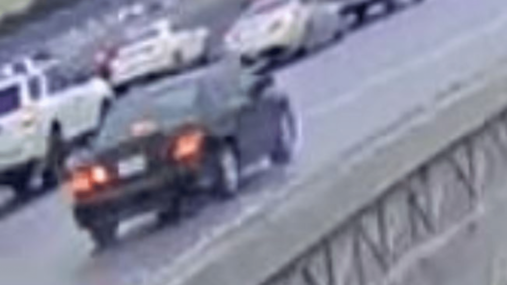 The road rage shooting suspects’ vehicle in a photo from the California Highway Patrol.