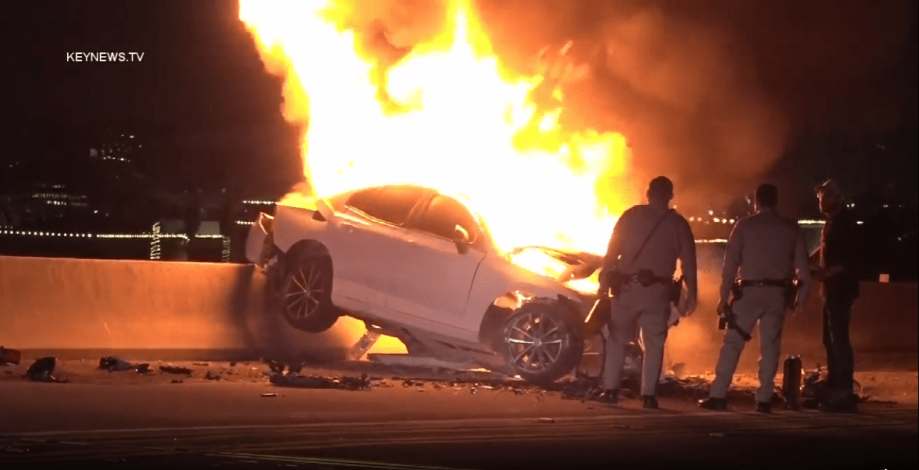 Wrong-way fatal crash fire