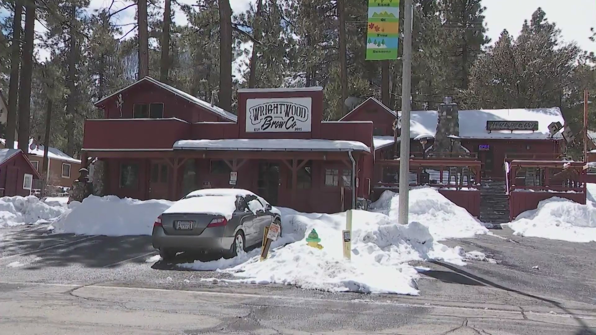 Local shops in Wrightwood hurting as business and tourism drops following winter storms in Southern California. (KTLA)