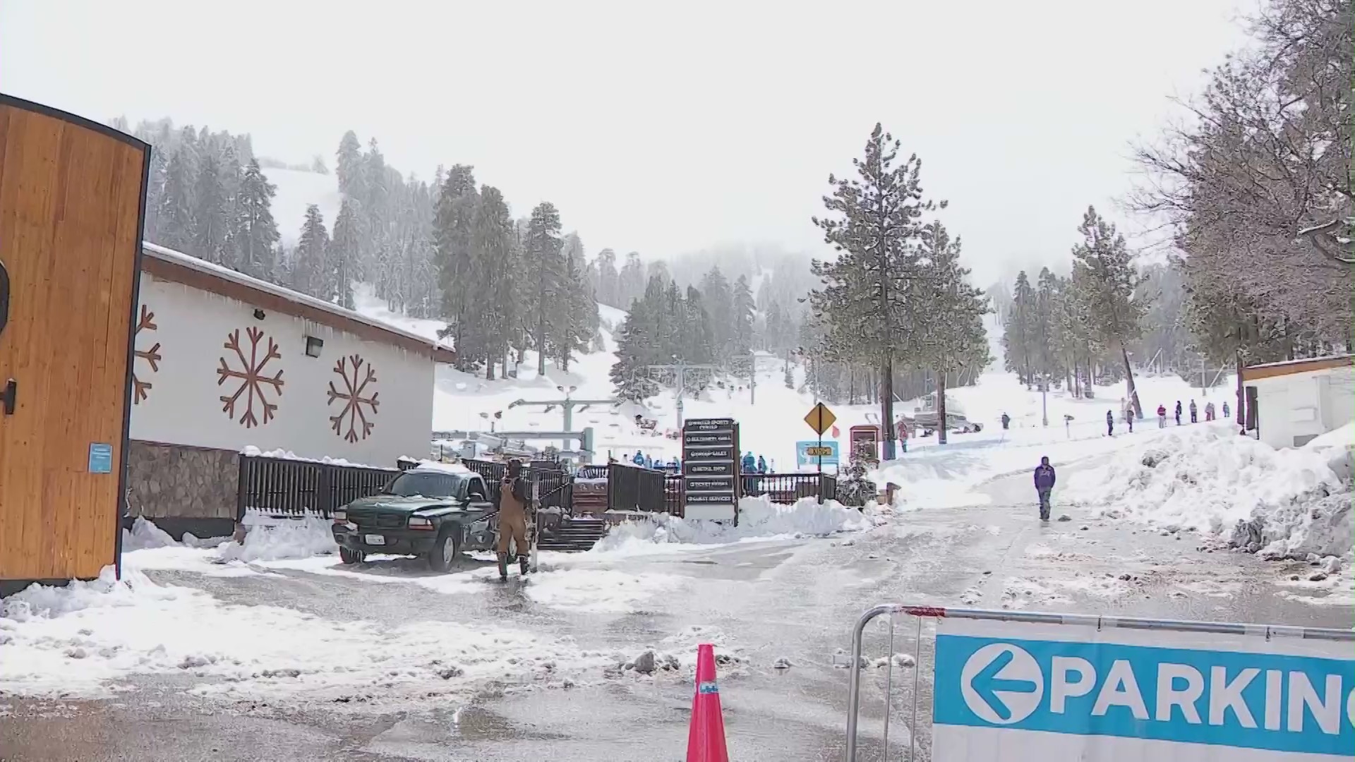 Mountain High Resort welcoming visitors to the slopes following a series of historic winter storms. (KTLA)