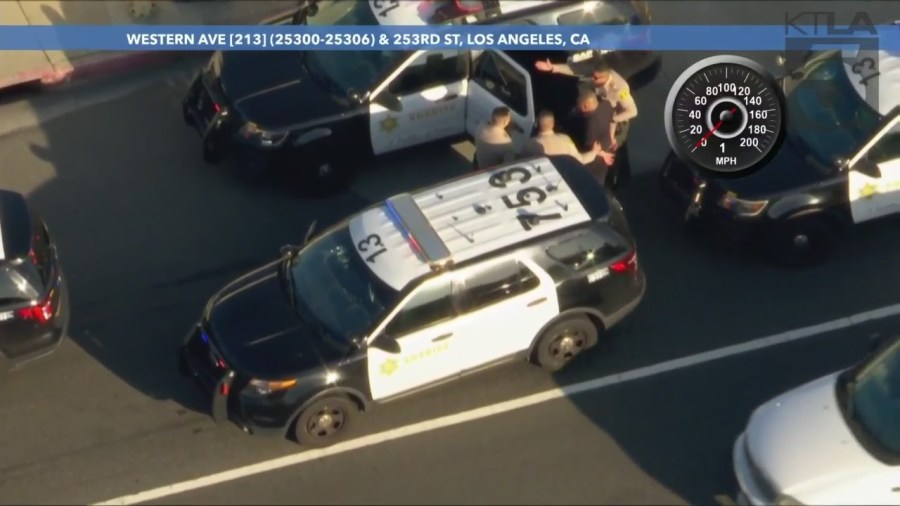 Suspect taken into custody following a dangerous pursuit in L.A. County. (KTLA)