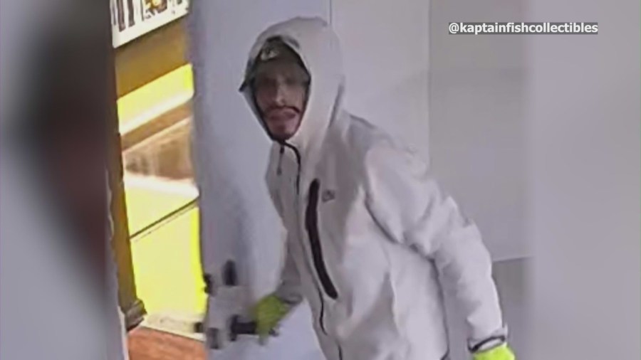 This man allegedly was part of a group that smashed a truck into a Tujunga shop and stole around $1 million worth of collectibles on March 19, 2023. (Kaptain Fish Collectibles)