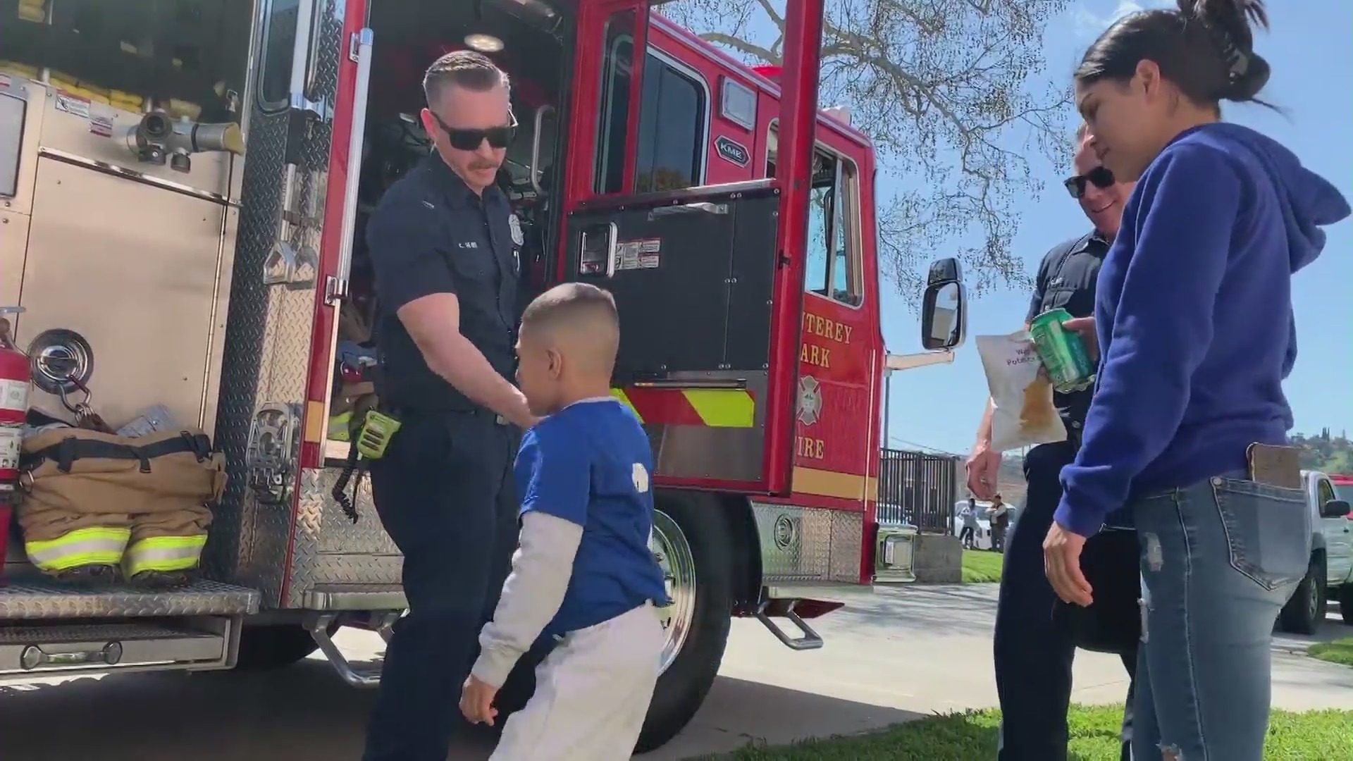 Locals gathered for a fundraiser held by the Monterey Park Fire Department to benefit those most affected by the January mass shooting on March 25, 2023. (KTLA)