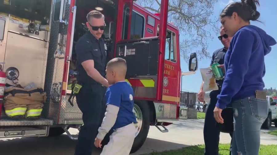 Locals gathered for a fundraiser held by the Monterey Park Fire Department to benefit those most affected by the January mass shooting on March 25, 2023. (KTLA)