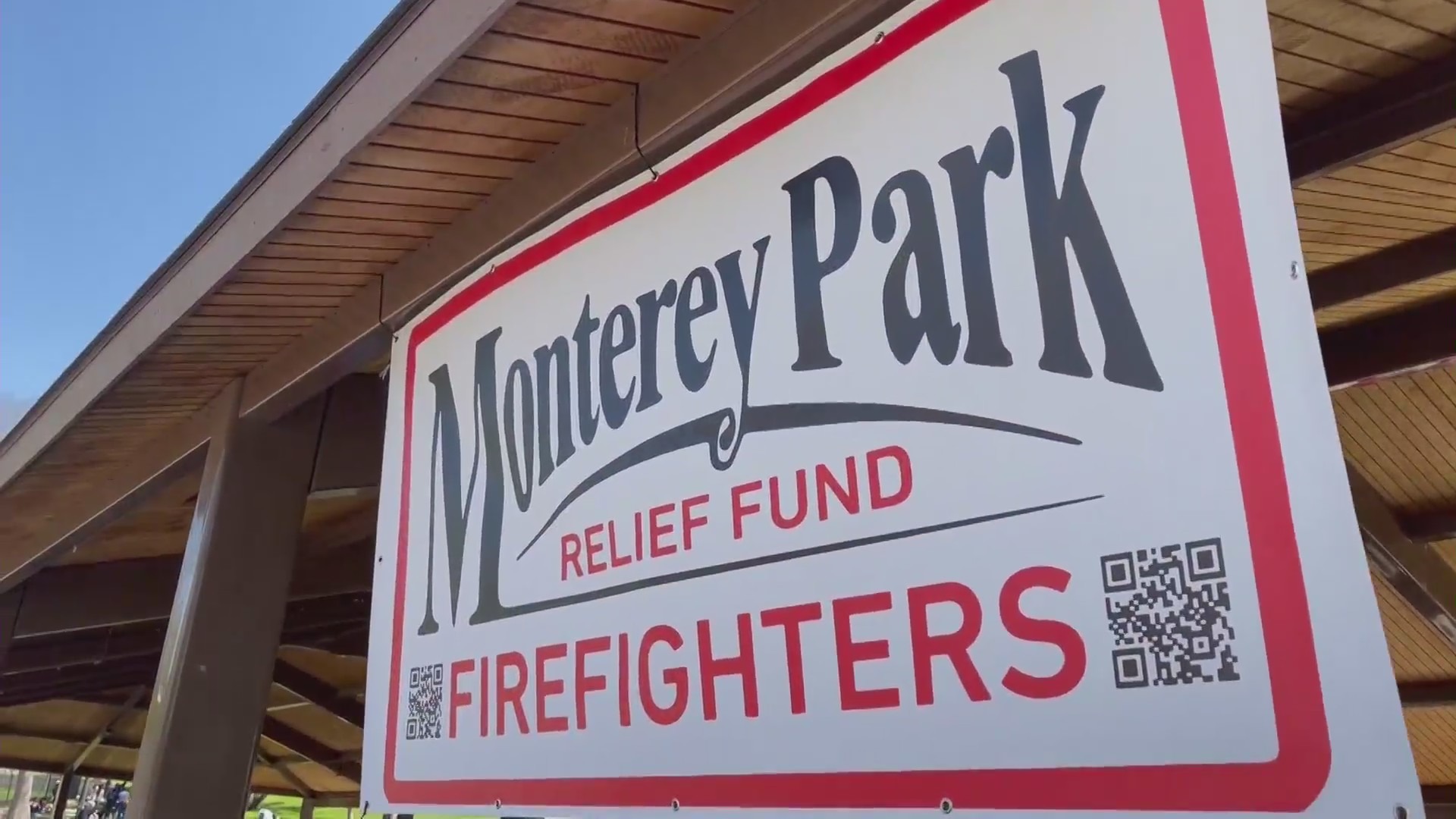 Locals gathered for a fundraiser held by the Monterey Park Fire Department to benefit those most affected by the January mass shooting on March 25, 2023. (KTLA)