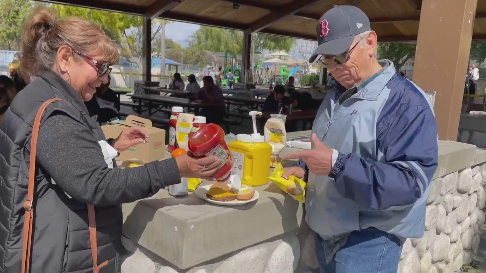 Locals gathered for a fundraiser held by the Monterey Park Fire Department to benefit those most affected by the January mass shooting on March 25, 2023. (KTLA)