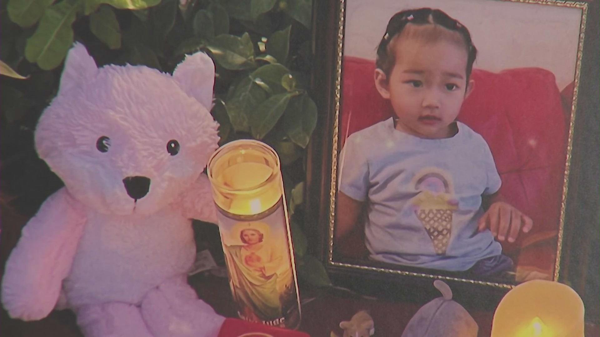 2-year-old Jiahan Wu was playing outside of her Irvine apartment complex when she was struck and killed by an Amazon delivery van in August 2022. (KTLA)