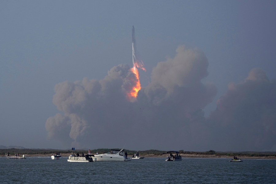 SpaceX's Starship launches from Starbase in Boca Chica, Texas, Thursday, April 20, 2023. (AP Photo/Eric Gay)