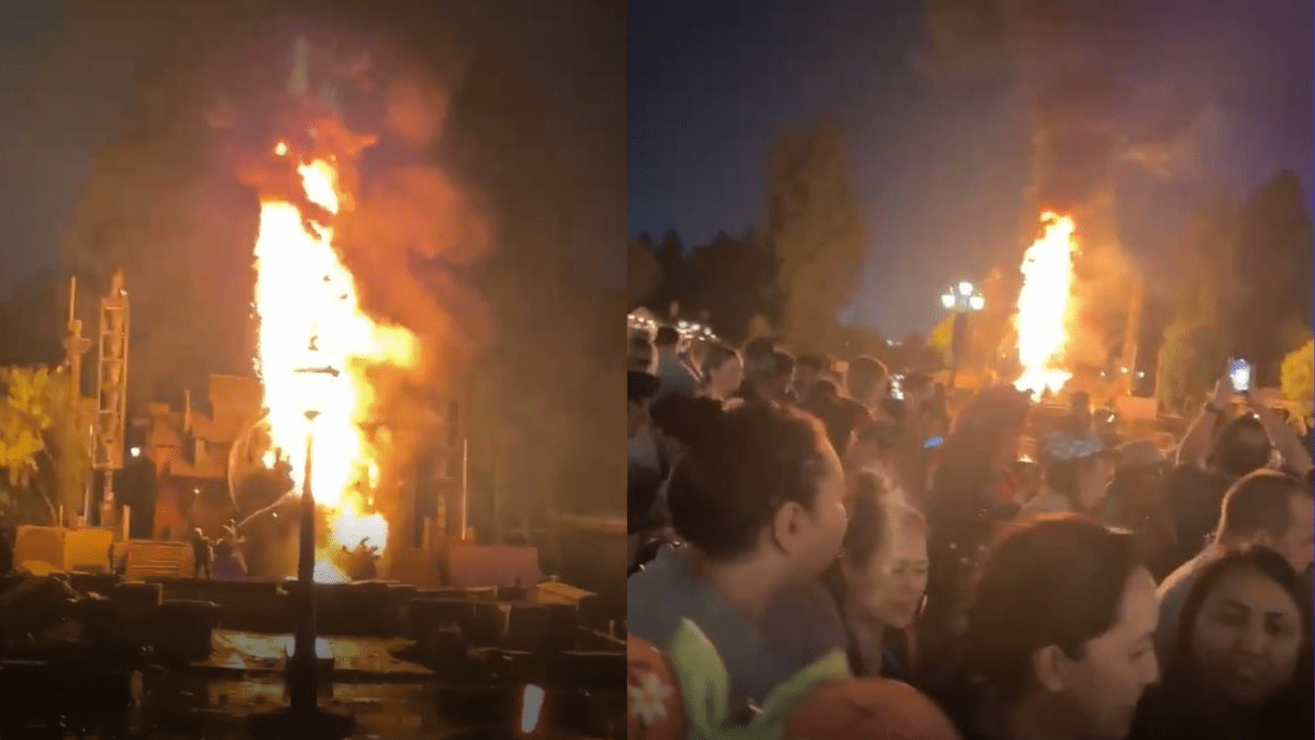 A massive fire broke out during a nighttime Fantasmic! show at Disneyland Park on April 22, 2023. (Citizen)