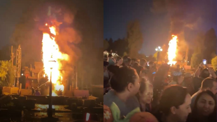 A massive fire broke out during a nighttime Fantasmic! show at Disneyland Park on April 22, 2023. (Citizen)