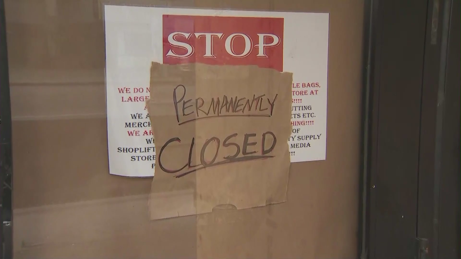 Evette's Beauty Supply in Tarzana is permanently closing due to continuous crime sprees targeting the shop.(KTLA)