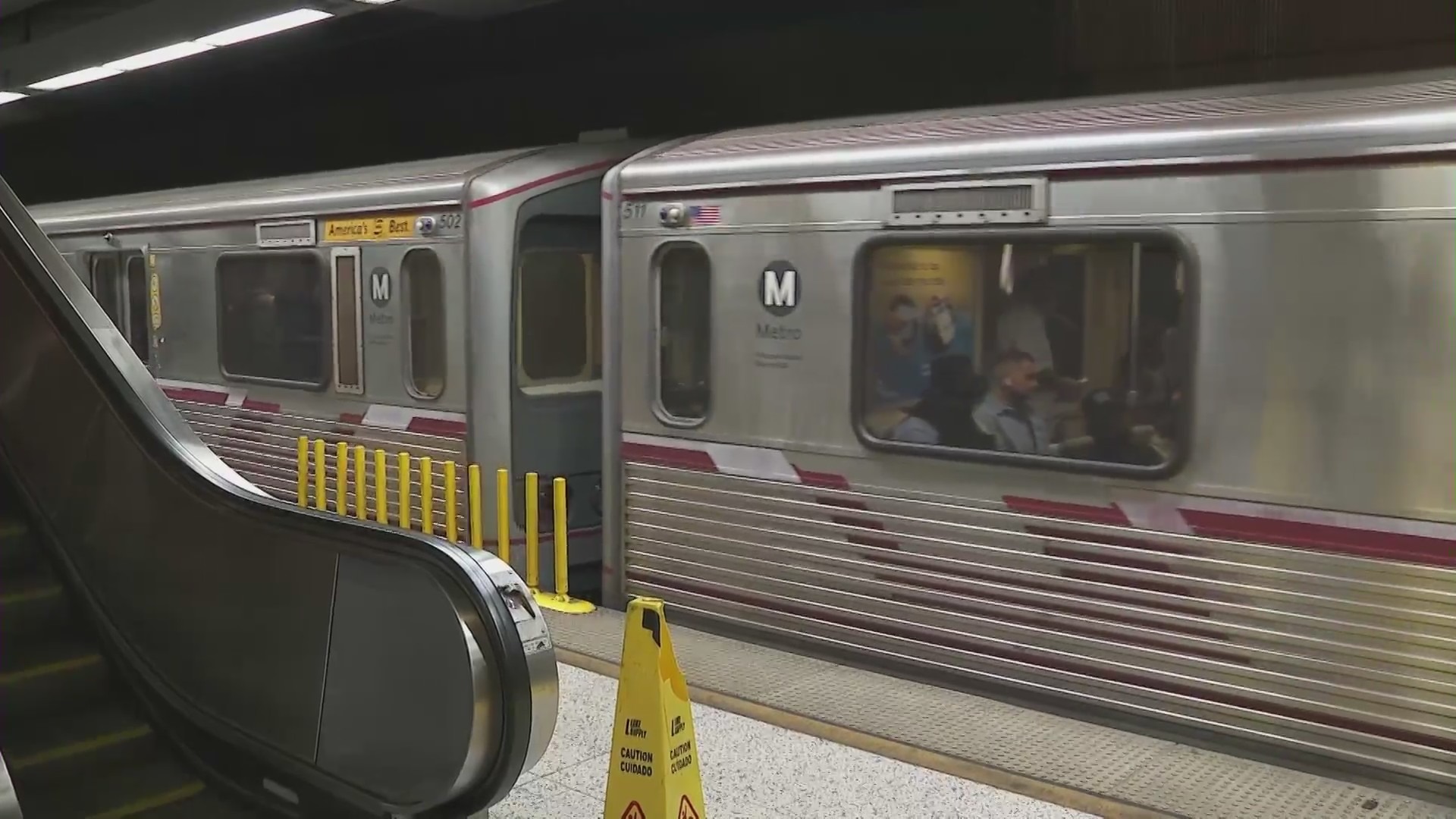 The Metro Red Line subway station at Vermont/Santa Monica. (KTLA)