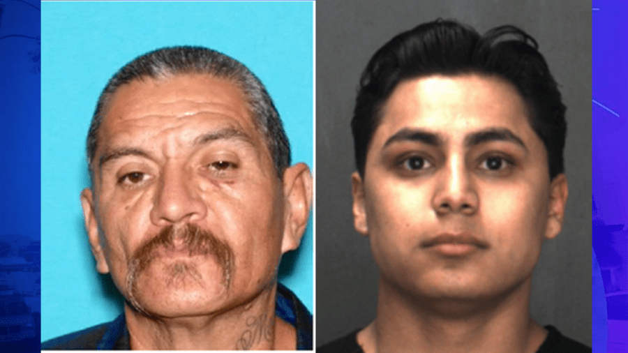 Carlos Lugo Meza Sr., 62, and Taylor Sanchez, 21, both from Chino, were arrested for their alleged involvement in the shooting death of Philip Hernandez on April 2, 2023. (Chino Police Department)