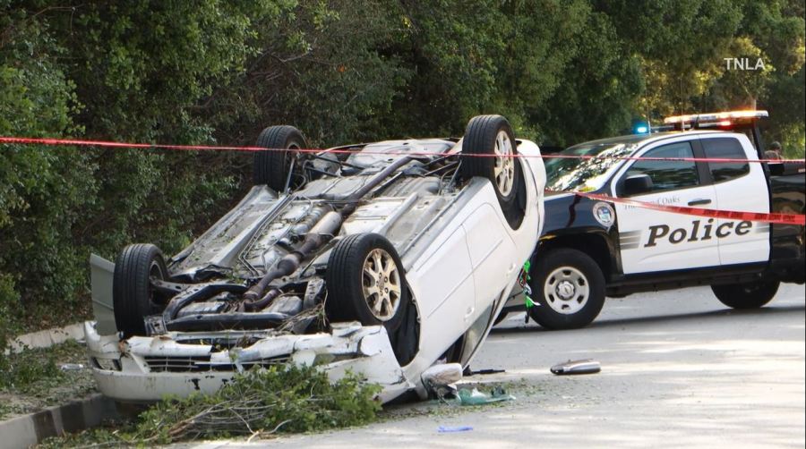 Crash leaves multiple children injured after vehicle plows into them in Thousand Oaks on April 18, 2023. (TNLA)