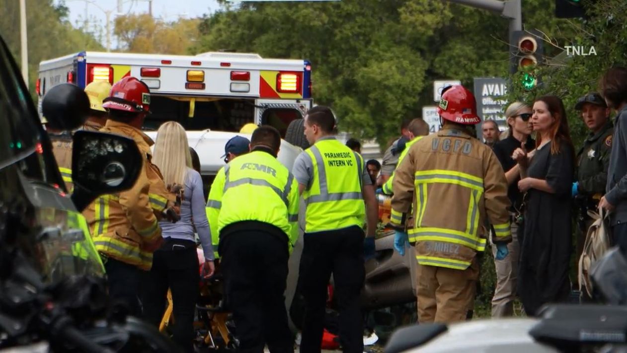 Crash leaves multiple children injured after vehicle plows into them in Thousand Oaks on April 18, 2023. (TNLA)