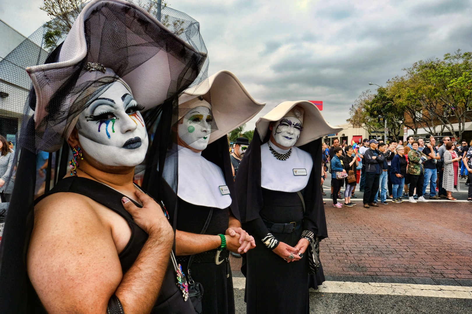 The Sisters of Perpetual Indulgence show their support during the gay pride parade in West Hollywood, Calif. on June 12, 2016. (AP Photo/Richard Vogel, File)