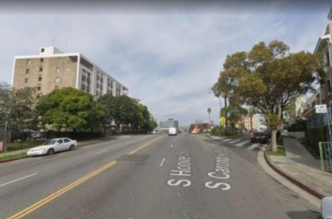 The Los Angeles Police Department provided this undated photo of the location of an alleged hit-and-run in Westlake.