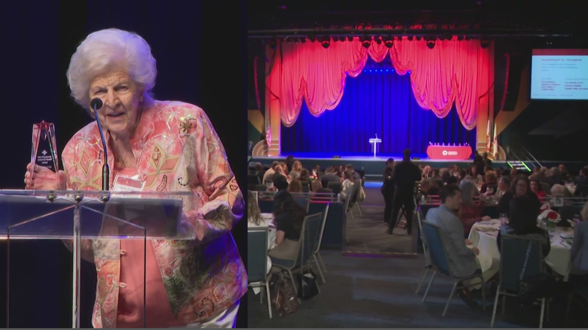 The Red Cross of Orange County held its “Orange County Heroes Award” ceremony in Anaheim celebrating Local heroes celebrated for their bravery on May 19, 2023. (KTLA)