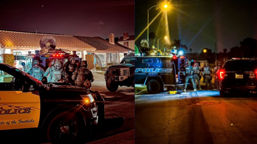 Three suspects were arrested after leading officers on a pursuit and barricading inside a home in La Verne on May 24, 2023. (Glendora Police Department)