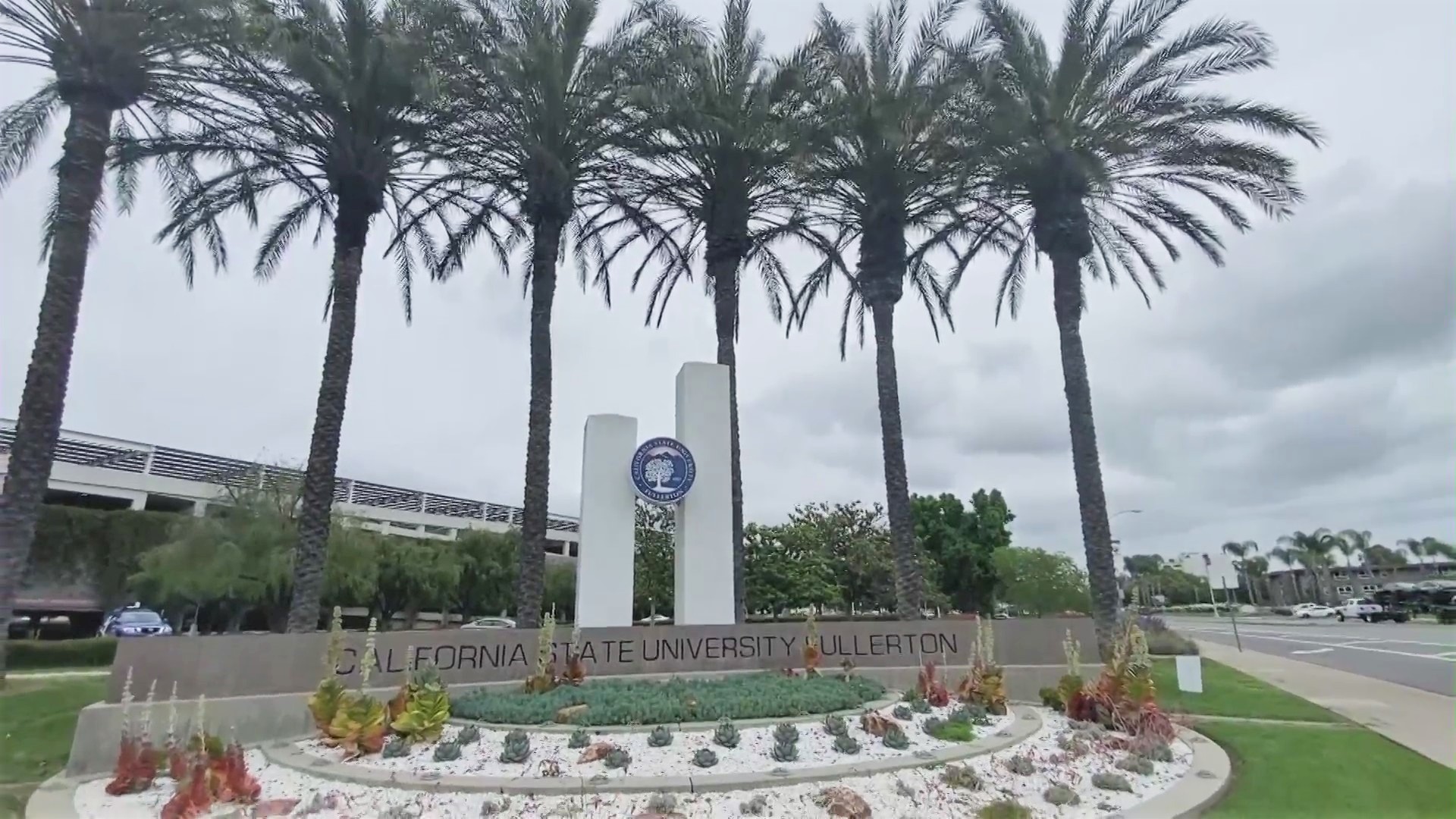 The California State University Fullerton campus. (KTLA)