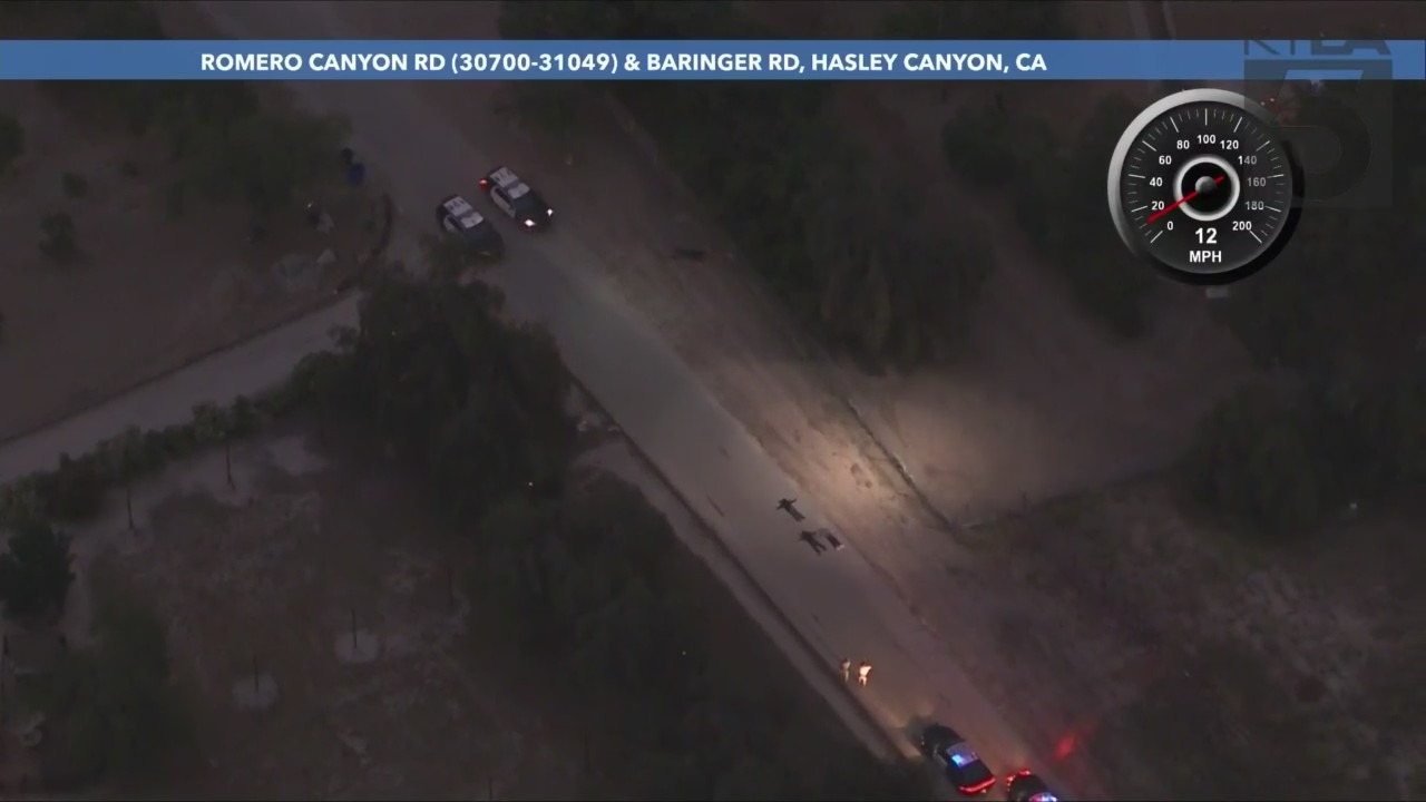 A group of robbery suspects were caught after a high-speed chase through Los Angeles County on May 26, 2023. (KTLA)