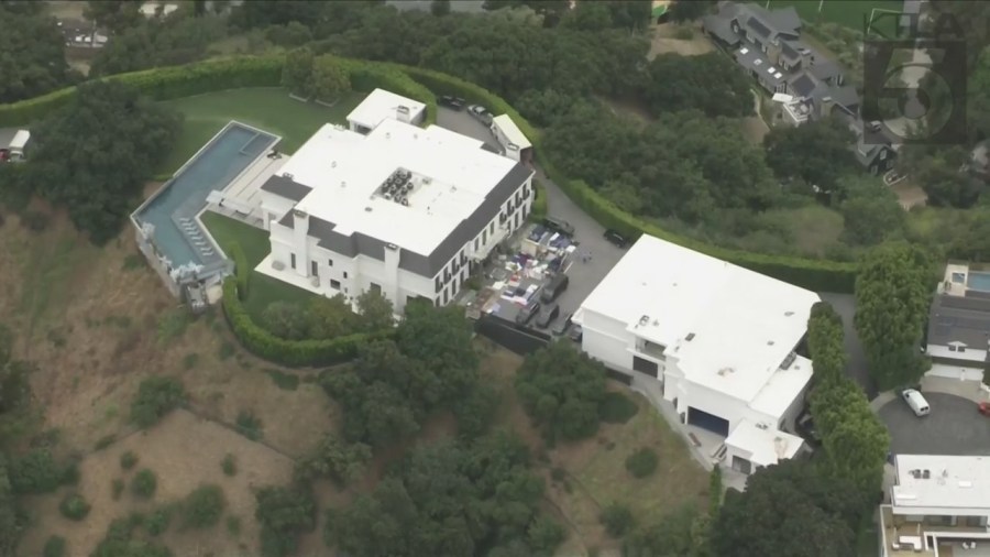 Jennifer Lopez and Ben Affleck’s new Beverly Hills home purchased for $60,850,000 on May 31, 2023. (KTLA)