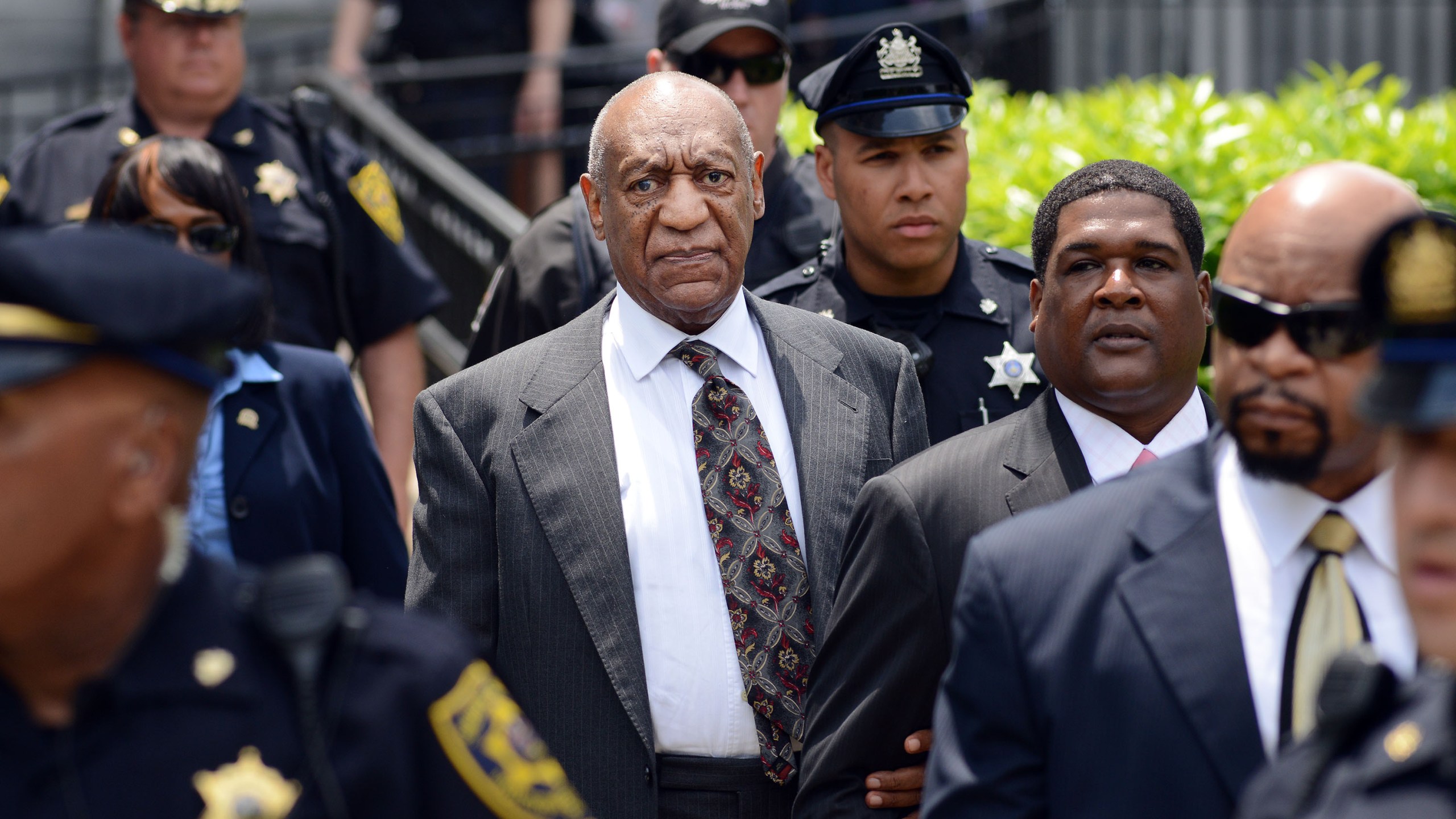 Actor and comedian Bill Cosby leaves a preliminary hearing on sexual assault charges on May 24, 2016, in at Montgomery County Courthouse in Norristown, Pennsylvania. Enough evidence was found to proceed with a trial, a Pennsylvania judge ruled. (William Thomas Cain/Getty Images)