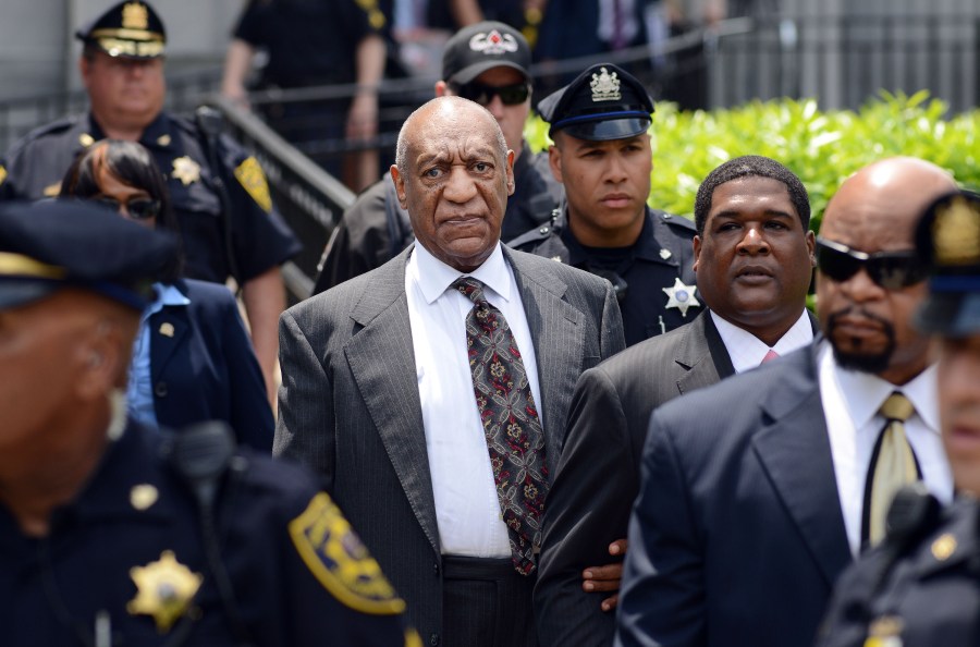 Actor and comedian Bill Cosby leaves a preliminary hearing on sexual assault charges on May 24, 2016, in at Montgomery County Courthouse in Norristown, Pennsylvania. Enough evidence was found to proceed with a trial, a Pennsylvania judge ruled. (William Thomas Cain/Getty Images)