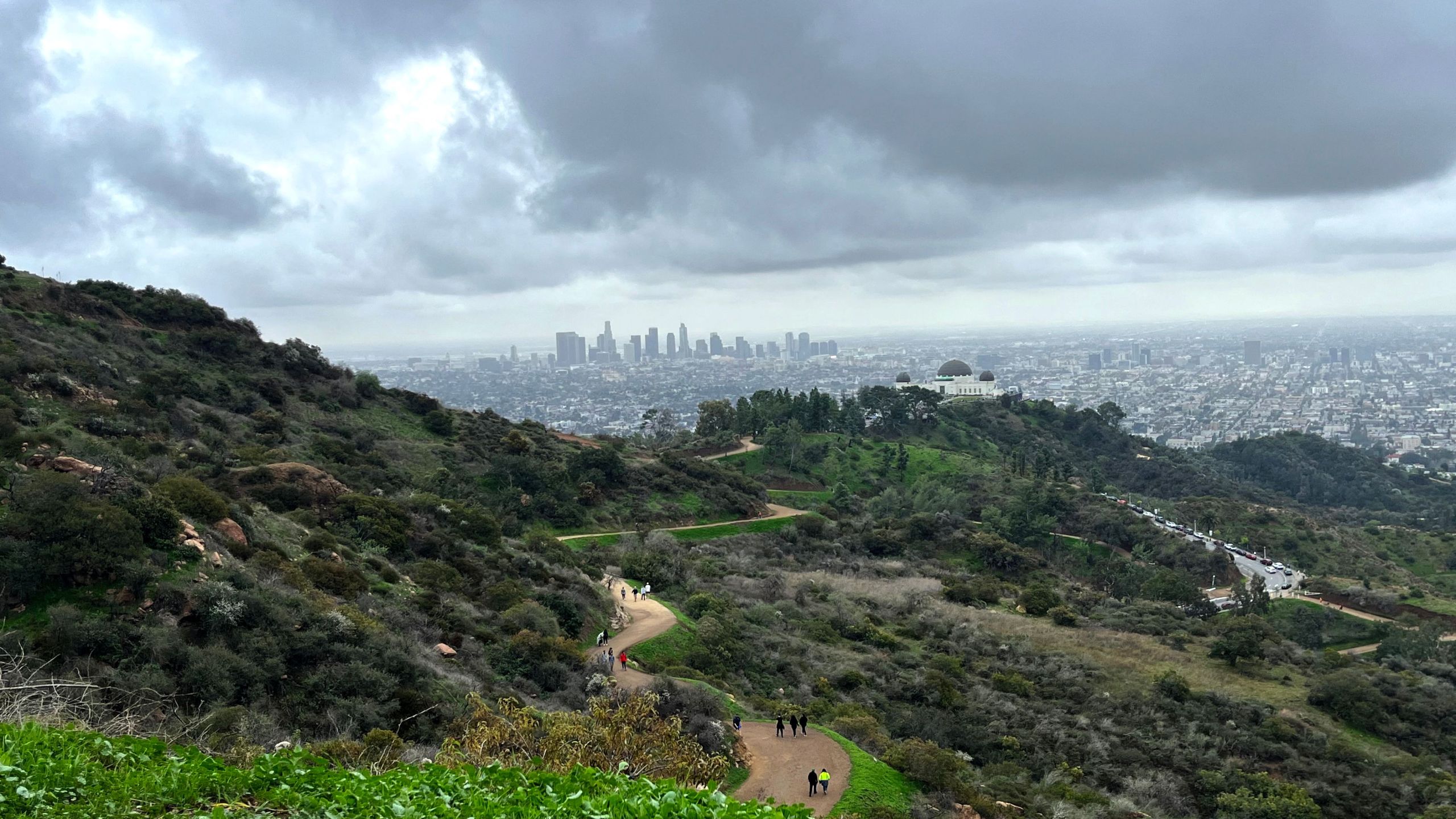 The skyline of Los Angeles is seen past Griffith Observatory in Los Angeles on Dec. 29, 2022. (Stefani Reynolds/ AFP via Getty Images)