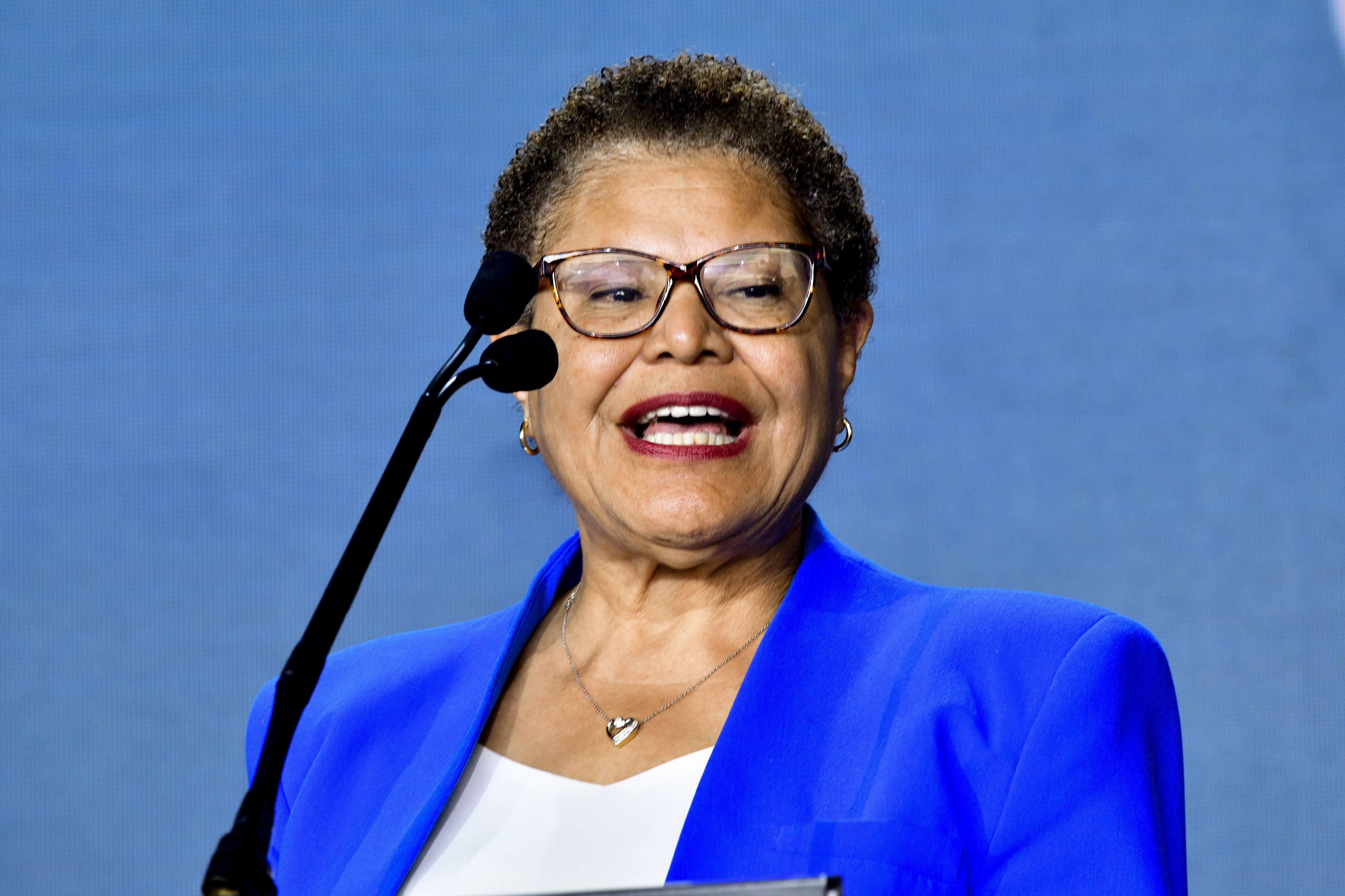Los Angeles Mayor, Karen Bass attends the 2023 Milken Institute Global Conference at The Beverly Hilton on May 1, 2023 in Beverly Hills. (Jerod Harris/Getty Images)