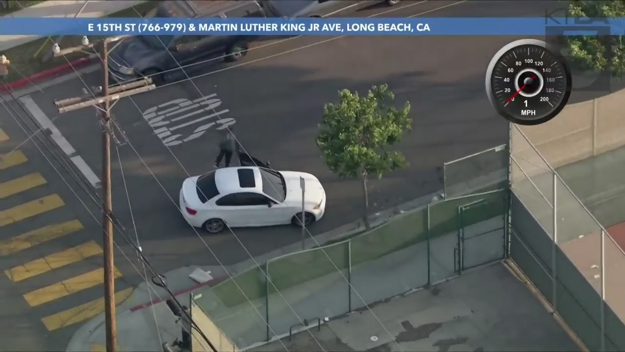 A man wanted for reckless driving was arrested following a high-speed pursuit through Los Angeles County on June 13, 2023. (KTLA)