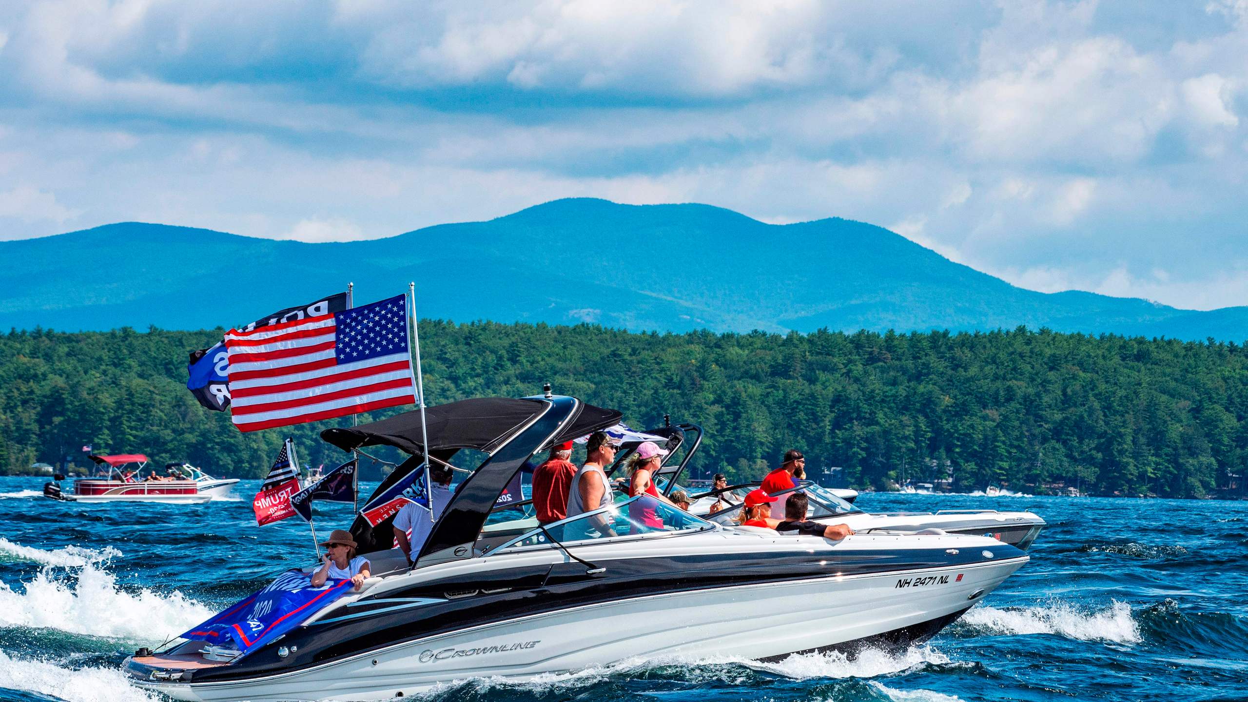 Boaters on a lake