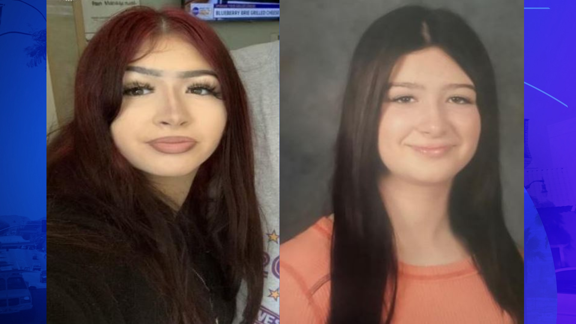 Isabella Poland, 12, in photos showing her with makeup and without. (Los Angeles Police Department)