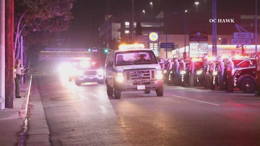 A procession took place on July 29, 2023 as deputies and law enforcement escorted Alejandro Martinez’s body from the hospital to the L.A. County Coroner’s Office. (OC Hawk)