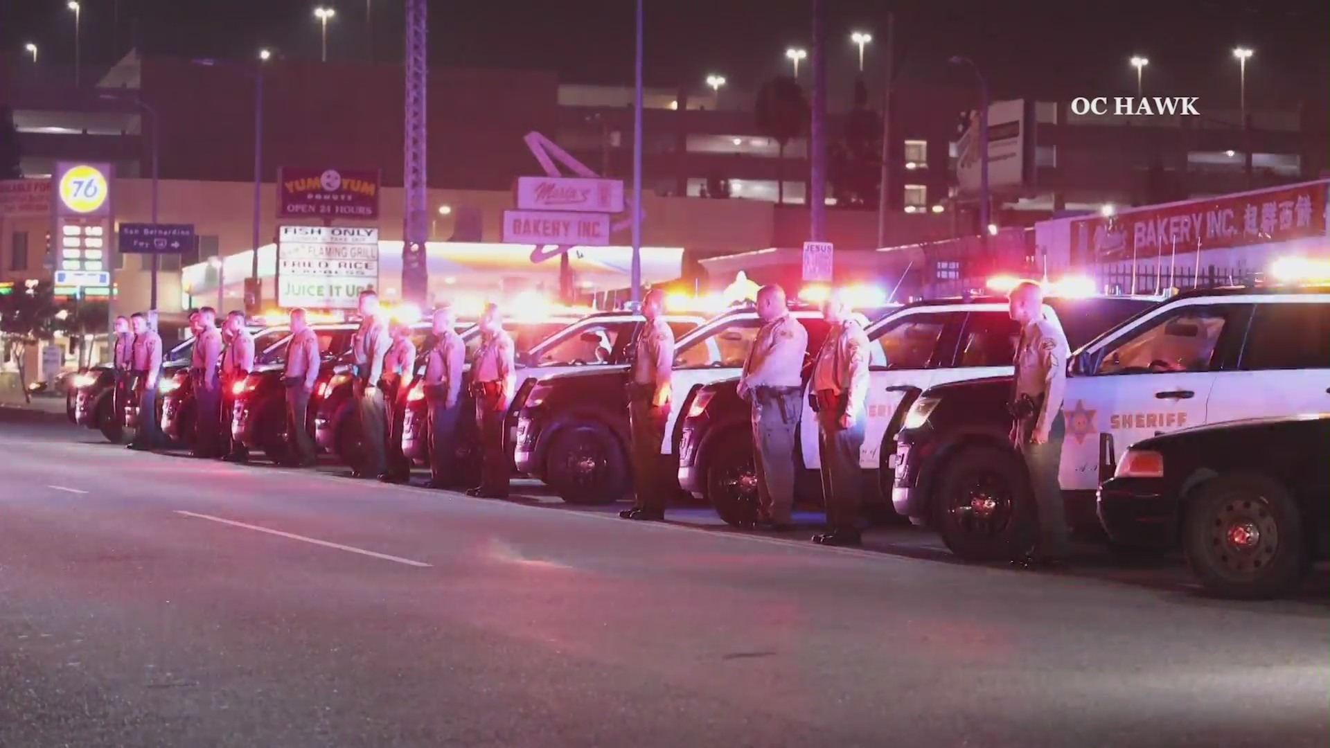 A procession took place on July 29, 2023 as deputies and law enforcement escorted Alejandro Martinez’s body from the hospital to the L.A. County Coroner’s Office. (OC Hawk)