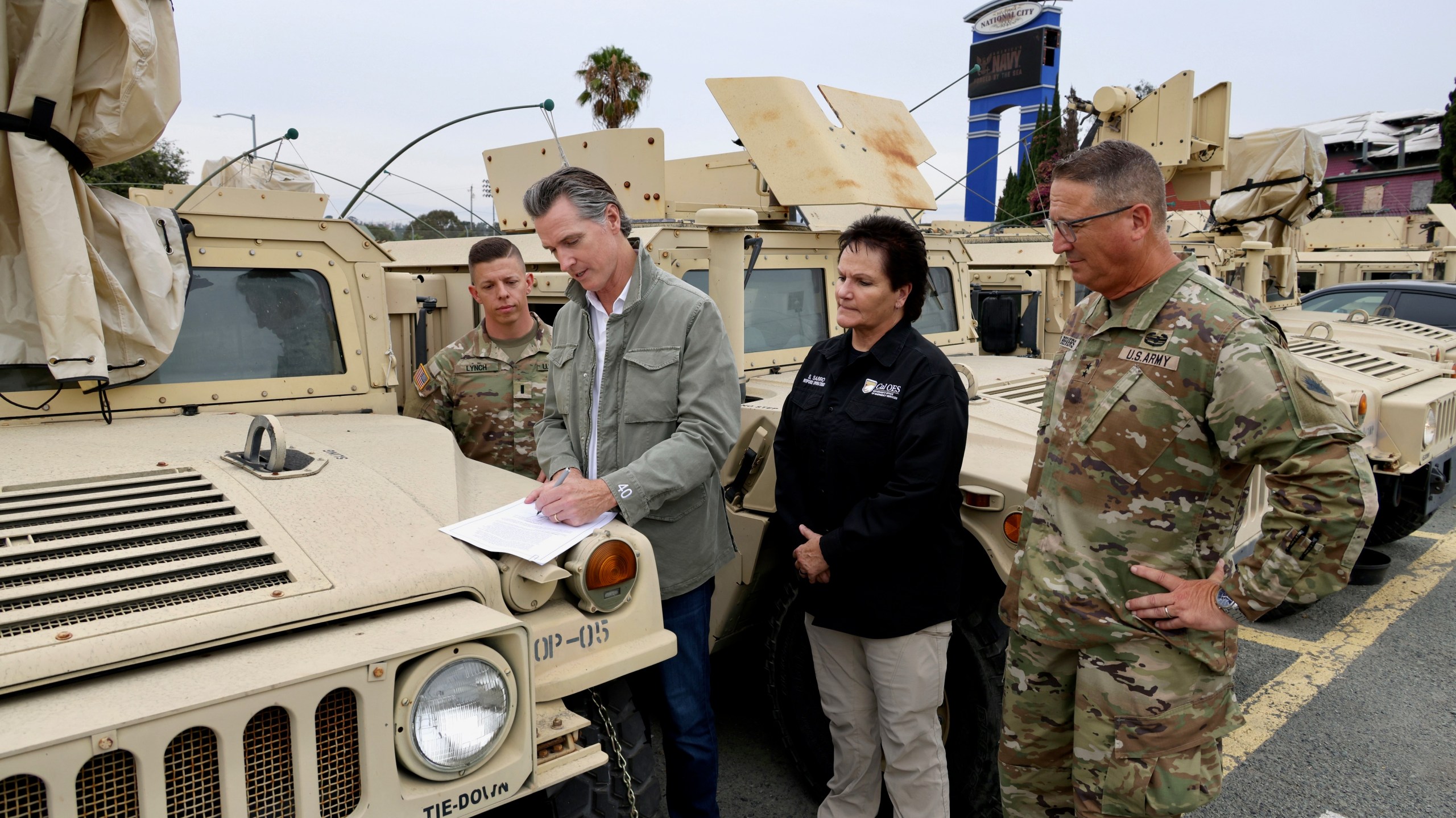 The governor signed the emergency proclamation in San Diego on August 19, 2023 while visiting with California National Guard troops. (Gov. Gavin Newsom)