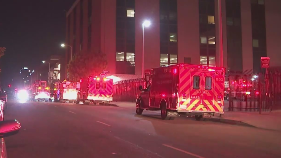 Ambulances outside White Memorial Medical Center