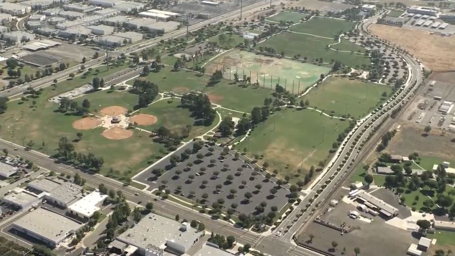 The 140-acre Ruben S. Ayala Park in Chino, California. (KTLA)