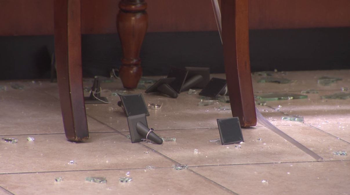 A group of smash-and-grab robbers ransacked a Pasadena store and escaped with over half a million dollars worth of jewelry on August 29, 2023. (KTLA)