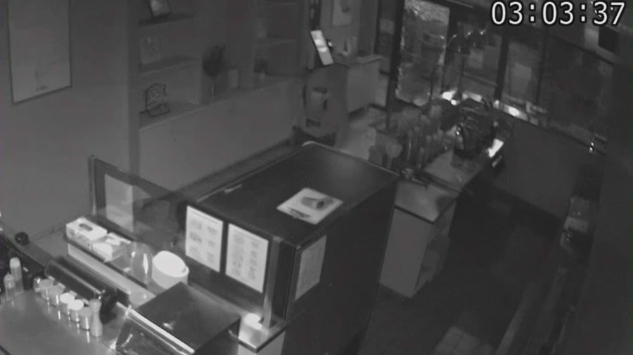 Security cameras captured a group of serial burglars after eight businesses were smashed in the Santa Clarita Valley on August 9, 2023. 