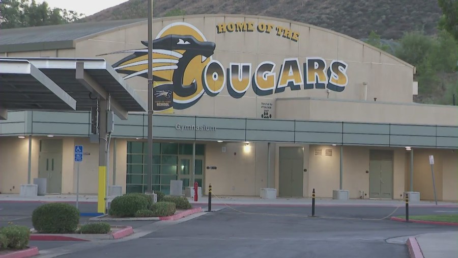 Canyon Lake Middle School in Lake Elsinore. (KTLA)