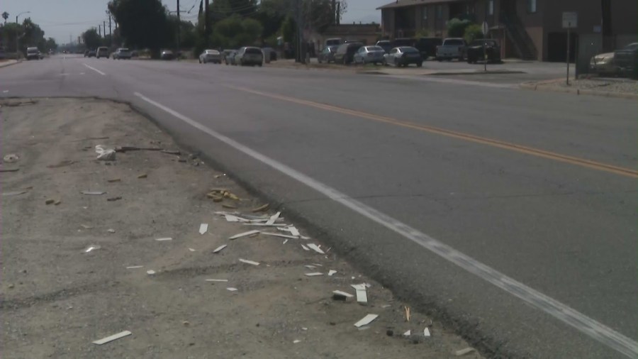 The street where Yasmini Camacho was struck by a hit-and-run driver in Fontana on Aug. 3, 2023. (Camacho Family)