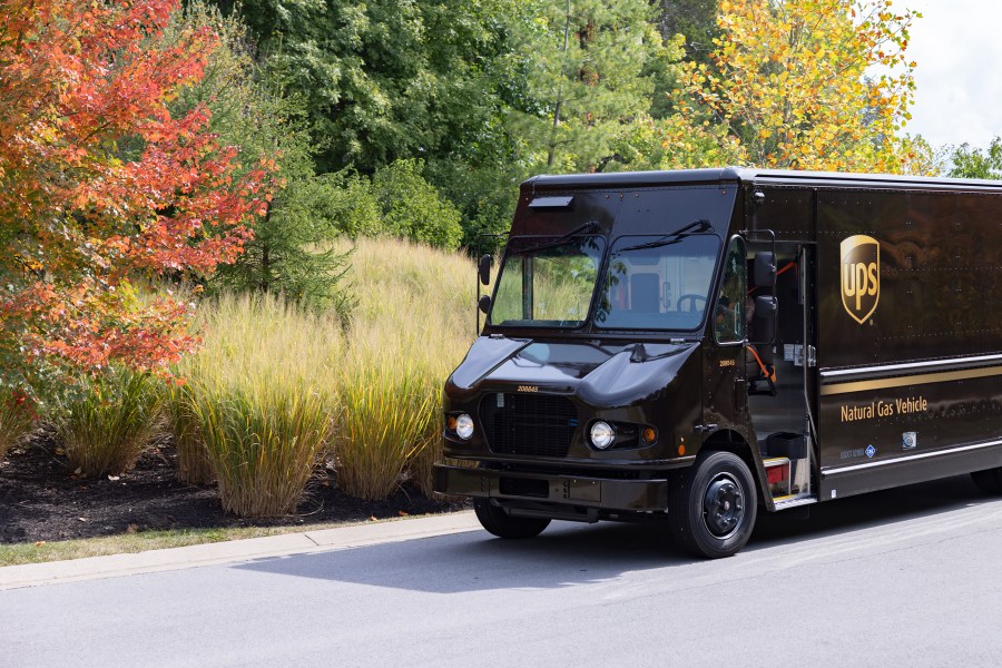 UPS delivery vans. (United Parcel Service)