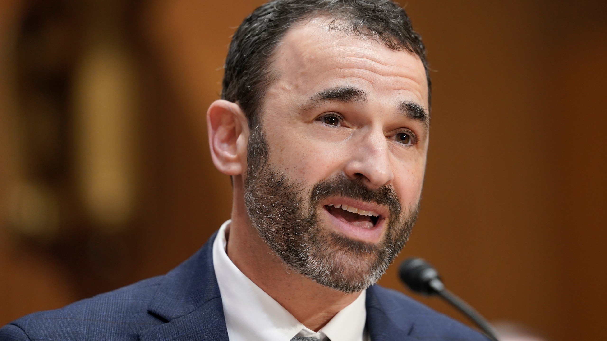 FILE - Daniel Werfel testifies before the Senate Finance Committee during his confirmation hearing to be the Internal Revenue Service Commissioner, Feb. 15, 2023, in Washington. The IRS announced Friday, Sept. 8, that it is launching a new effort to aggressively pursue 1,600 millionaires and 75 large business partnerships that owe hundreds of millions of dollars in past due taxes. (AP Photo/Mariam Zuhaib, File)